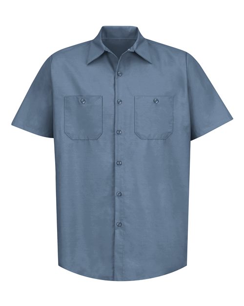 Red Kap Men's Tall Industrial Short Sleeve Work Shirt - SP24T - EMBROIDERED