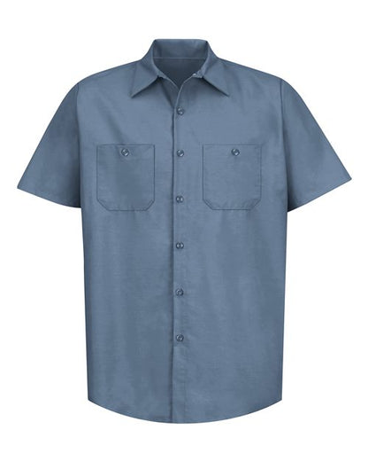 Red Kap Men's Tall Industrial Short Sleeve Work Shirt - SP24T - EMBROIDERED