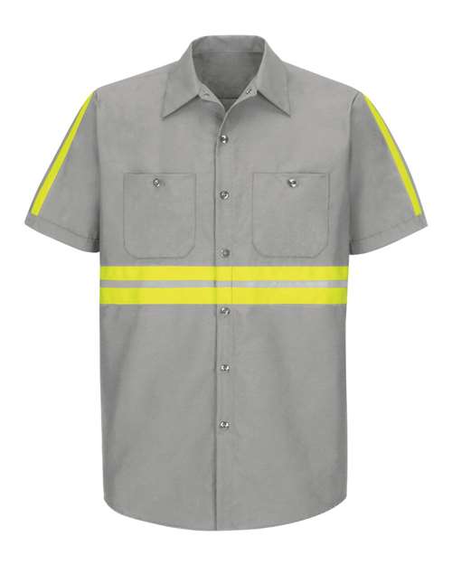 Red Kap Men's Enhanced Visibility Industrial Work Shirt - SP24E - EMBROIDERED