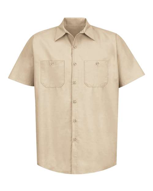 Red Kap Men's Tall Industrial Short Sleeve Work Shirt - SP24T - EMBROIDERED