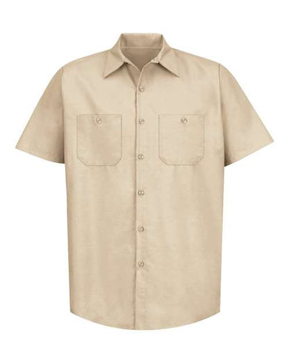 Red Kap Men's Tall Industrial Short Sleeve Work Shirt - SP24T - EMBROIDERED