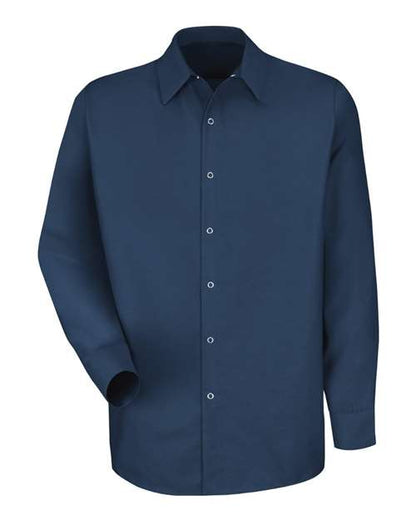 Red Kap Men's Tall Specialized Pocketless Poplin Long Sleeve Work Shirt - SP16T - EMBROIDERED