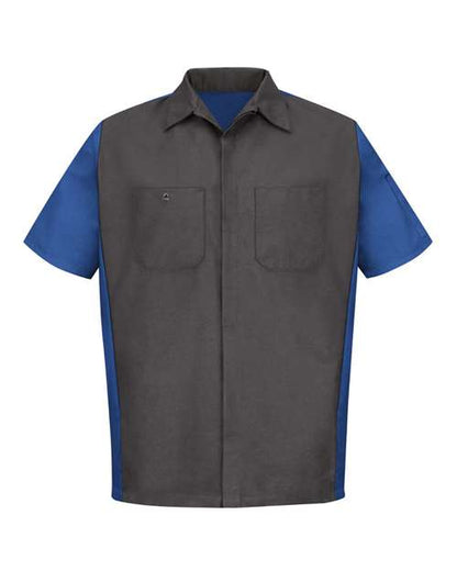 Red Kap Men's Tall Short Sleeve Automotive Crew Shirt - SY20T - EMBROIDERED