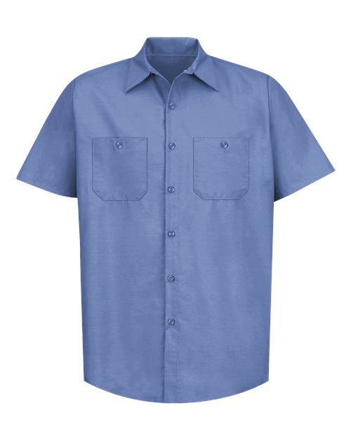 Red Kap Men's Tall Industrial Short Sleeve Work Shirt - SP24T - EMBROIDERED
