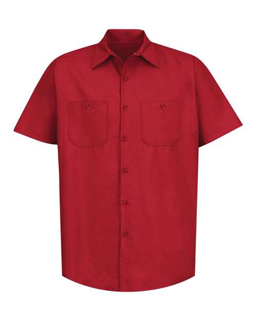 Red Kap Men's Tall Industrial Short Sleeve Work Shirt - SP24T - EMBROIDERED