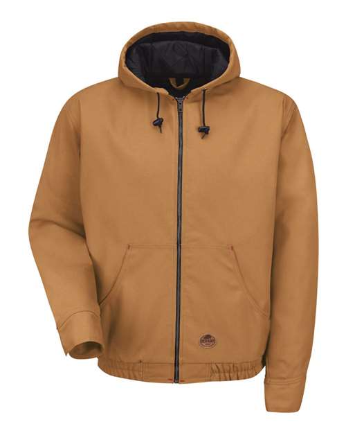 Red Kap Men's Blended Duck Zip-Front Hooded Jacket - JD20 - EMBROIDERED