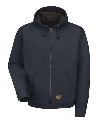Red Kap Men's Blended Duck Zip-Front Hooded Jacket - JD20 - EMBROIDERED