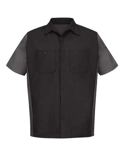 Red Kap Men's Tall Short Sleeve Automotive Crew Shirt - SY20T - EMBROIDERED
