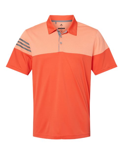 Adidas. Men's Heathered 3-Stripes Colorblocked Polo. A213