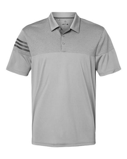 Adidas. Men's Heathered 3-Stripes Colorblocked Polo. A213