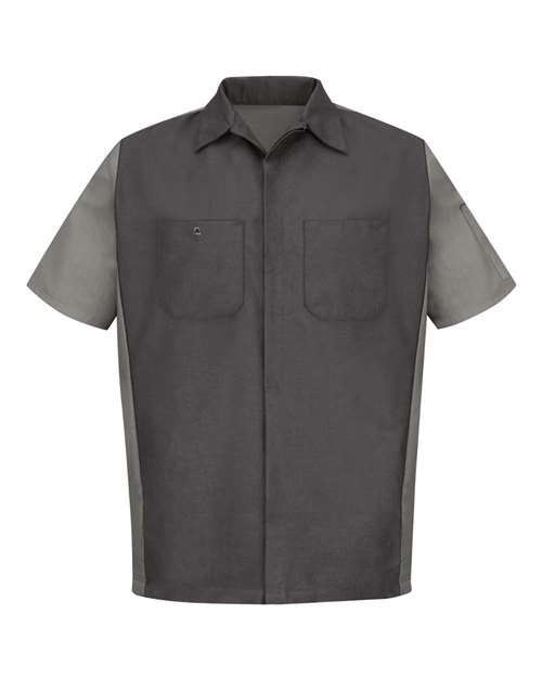 Red Kap Men's Tall Short Sleeve Automotive Crew Shirt - SY20T - EMBROIDERED
