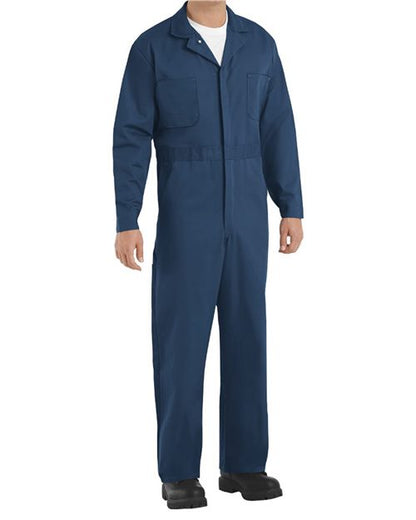 Red Kap Men's Tall Button-Front Cotton Coverall - CC16T - EMBROIDERED