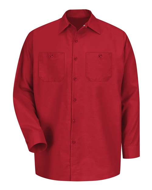 Red Kap Men's Tall Industrial Long Sleeve Work Shirt - SP14T - EMBROIDERED