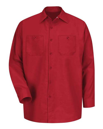 Red Kap Men's Tall Industrial Long Sleeve Work Shirt - SP14T - EMBROIDERED