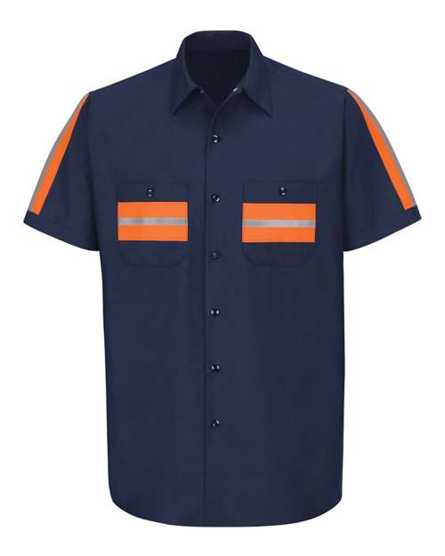 Red Kap Men's Enhanced Visibility Industrial Work Shirt - SP24E - EMBROIDERED