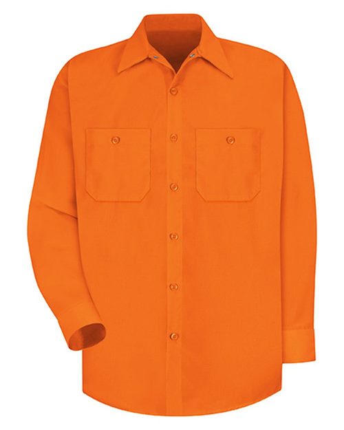 Red Kap Men's Tall Enhanced Visibility Long Sleeve Work Shirt - SS14T - EMBROIDERED