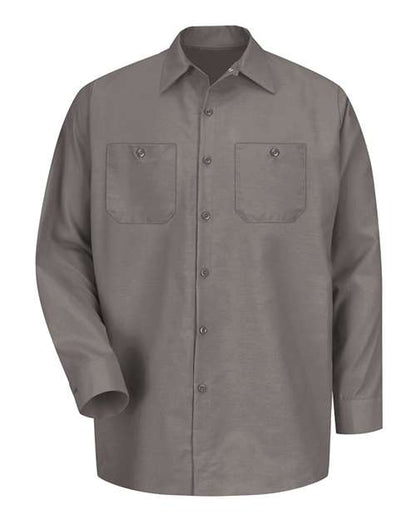 Red Kap Men's Tall Industrial Long Sleeve Work Shirt - SP14T - EMBROIDERED