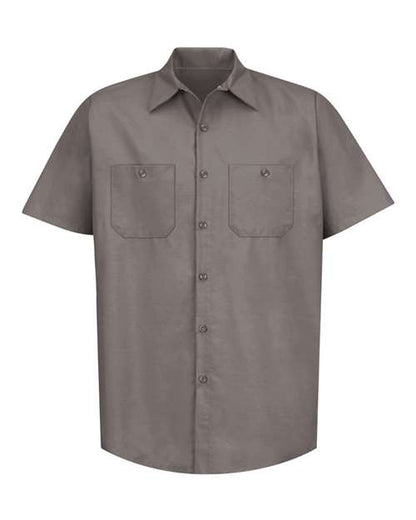 Red Kap Men's Tall Industrial Short Sleeve Work Shirt - SP24T - EMBROIDERED