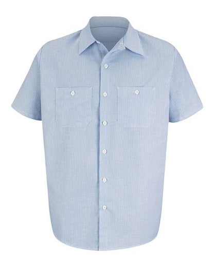Red Kap Men's Industrial Stripe Work Shirt - SL20 - EMBROIDERED