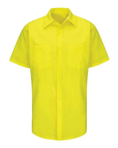 Red Kap Men's Tall Enhanced & Hi-Visibility Work Shirt - SY24T - EMBROIDERED
