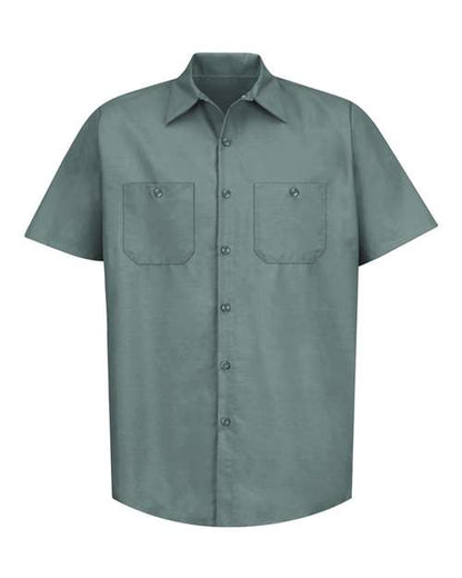 Red Kap Men's Tall Industrial Short Sleeve Work Shirt - SP24T - EMBROIDERED
