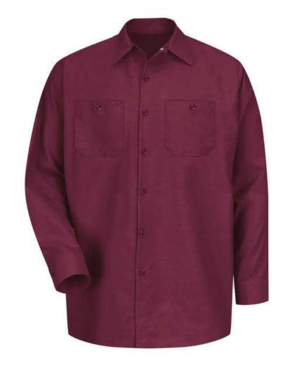 Red Kap Men's Tall Industrial Long Sleeve Work Shirt - SP14T - EMBROIDERED
