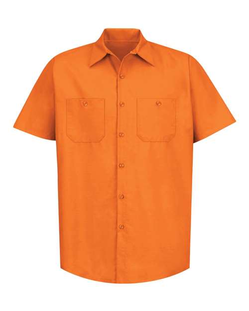 Red Kap Men's Tall Industrial Short Sleeve Work Shirt - SP24T - EMBROIDERED