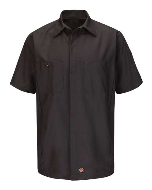 Red Kap Men's Short Sleeve Automotive Crew Shirt - SY20 - EMBROIDERED