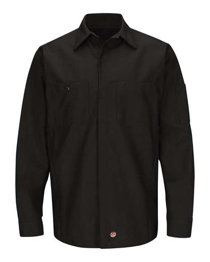 Red Kap Men's Long Sleeve Automotive Crew Shirt - SY10 - EMBROIDERED