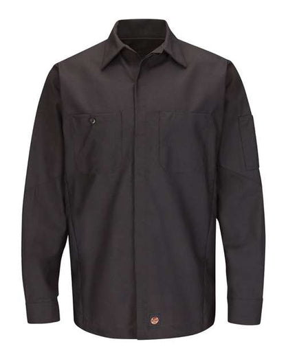 Red Kap Men's Long Sleeve Automotive Crew Shirt - SY10 - EMBROIDERED