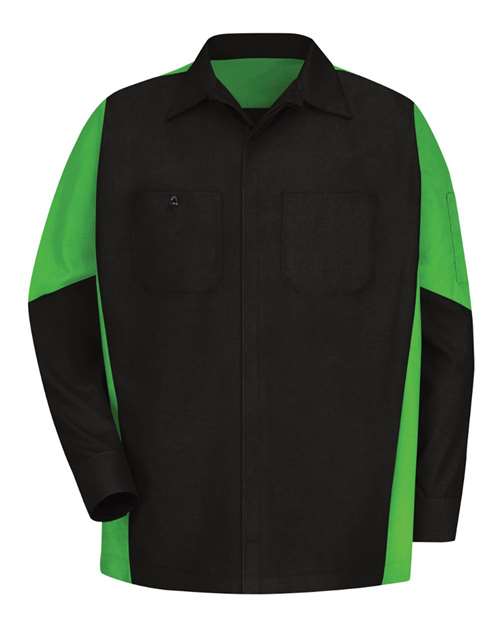 Red Kap Men's Long Sleeve Automotive Crew Shirt - SY10 - EMBROIDERED
