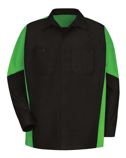 Red Kap Men's Long Sleeve Automotive Crew Shirt - SY10 - EMBROIDERED