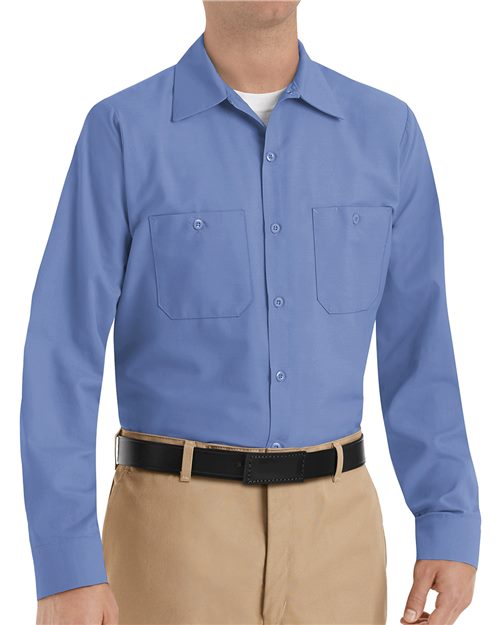 Red Kap Men's Industrial Long Sleeve Work Shirt - SP14 - EMBROIDERED