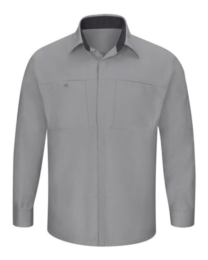 Red Kap Men's Performance Plus Long Sleeve Shirt with OilBlok Technology - SY32 - EMBROIDERED