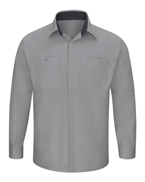 Red Kap Men's Performance Plus Long Sleeve Shirt with OilBlok Technology - SY32 - EMBROIDERED