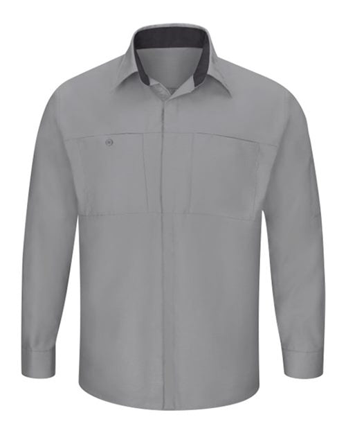 Red Kap Men's Tall Performance Plus Long Sleeve Shirt with OilBlok Technology - SY32T - EMBROIDERED