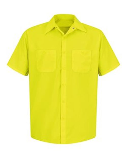 Red Kap Men's Tall Enhanced Visibility Short Sleeve Work Shirt - SS24T - EMBROIDERED