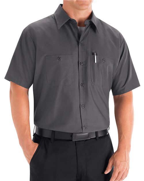 Red Kap Men's Mimix™ Short Sleeve Work Shirt - SX20 - EMBROIDERED