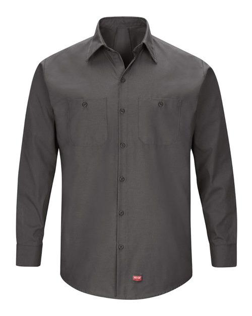 Red Kap Men's Tall Mimix™ Long Sleeve Work Shirt - SX10T - EMBROIDERED