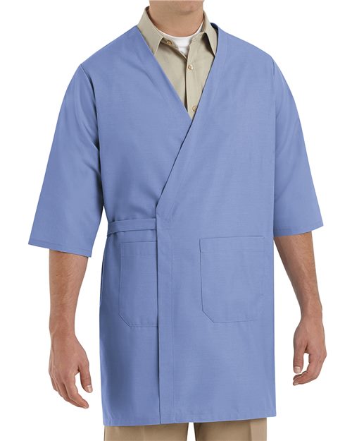Red Kap Men's Collarless Butcher Wrap - WP10 - EMBROIDERED