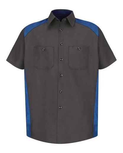 Red Kap Men's Tall Short Sleeve Motorsports Shirt - SP28T - EMBROIDERED