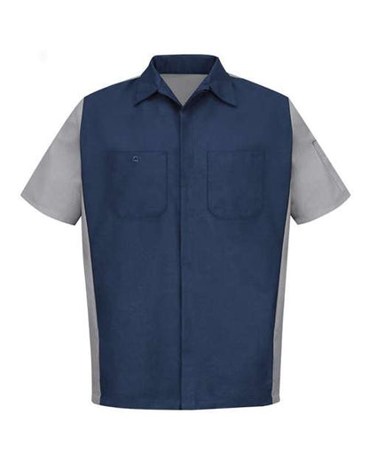 Red Kap Men's Tall Short Sleeve Automotive Crew Shirt - SY20T - EMBROIDERED