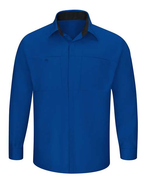 Red Kap Men's Performance Plus Long Sleeve Shirt with OilBlok Technology - SY32 - EMBROIDERED
