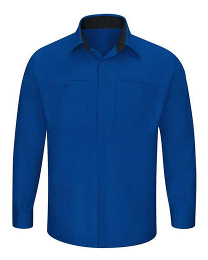Red Kap Men's Performance Plus Long Sleeve Shirt with OilBlok Technology - SY32 - EMBROIDERED