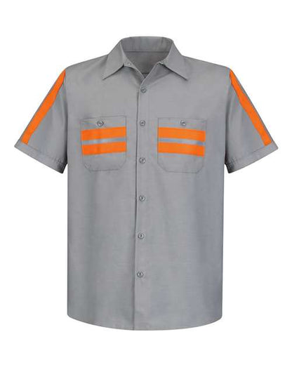 Red Kap Men's Enhanced Visibility Industrial Work Shirt - SP24E - EMBROIDERED