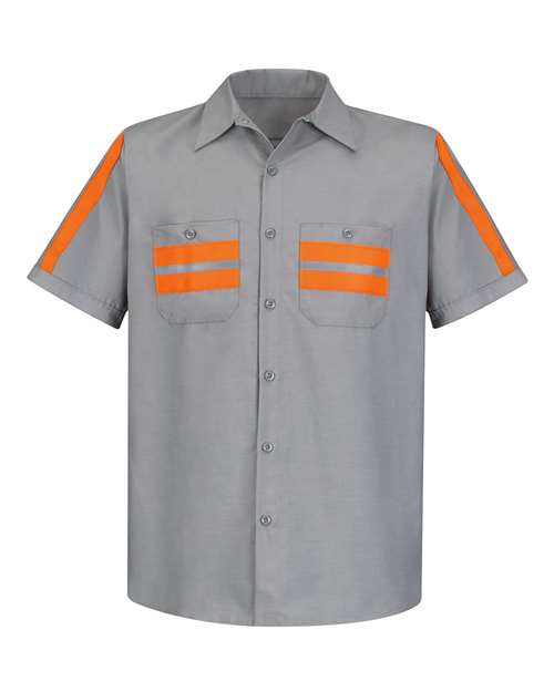 Red Kap Men's Tall Enhanced Visibility Industrial Work Shirt - SP24ET - EMBROIDERED