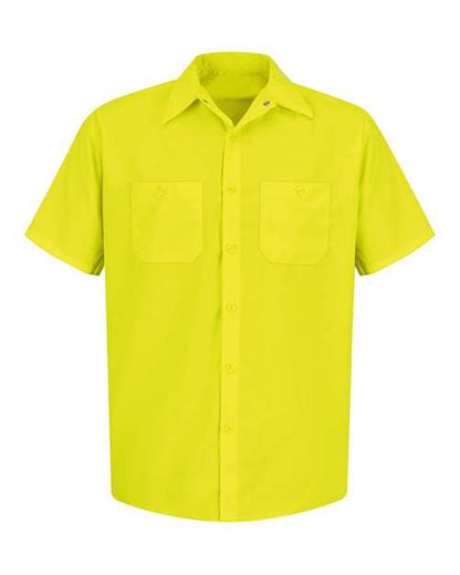 Red Kap Men's Tall Enhanced Visibility Short Sleeve Work Shirt - SS24T - EMBROIDERED