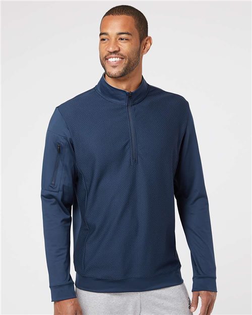 Adidas. Men's Performance Textured Quarter-Zip Pullover. A295