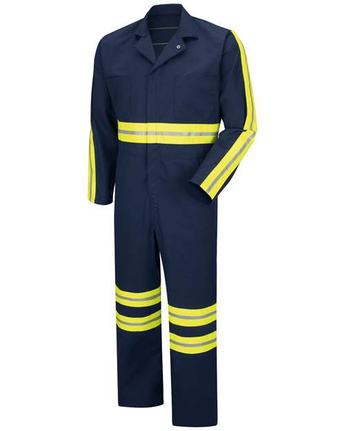 Red Kap Men's Tall Enhanced Visibility Action Back Coverall - CT10ENT - EMBROIDERED