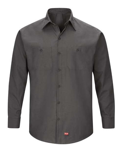 Red Kap Men's Tall Mimix™ Long Sleeve Work Shirt - SX10T - EMBROIDERED